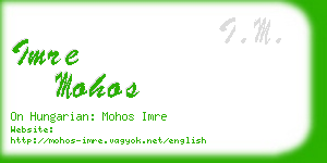 imre mohos business card